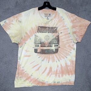 Officially Licensed Volkswagen T Shirt Men's Sz XL Pink Tie Dye Bus Hippie Tee‎